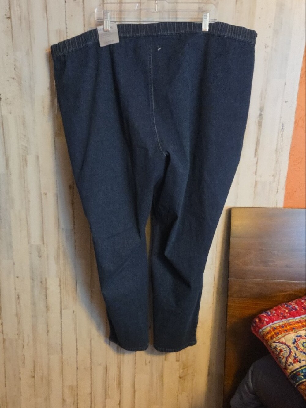 Catherines Women's Relaxed Dark Blue Pull-On Jeans - Picture 9 of 10